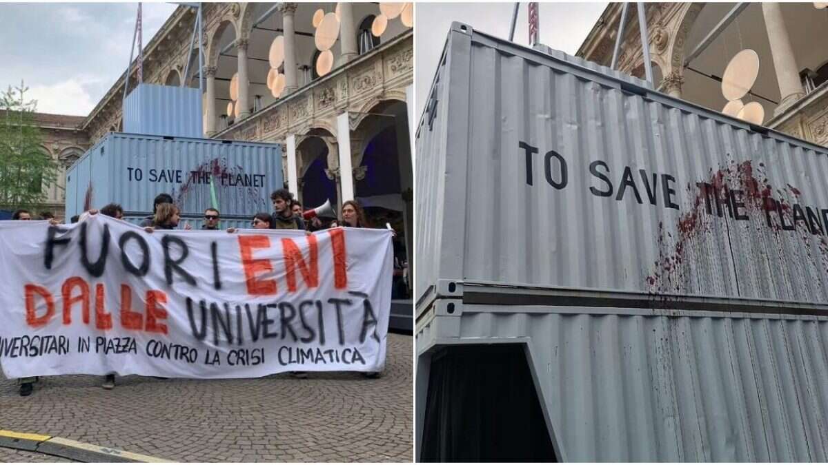 Ambientalisti imbrattano un'installazione del Fuorisalone sulla biodiversità: 