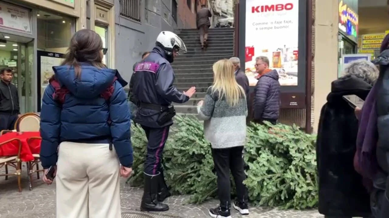Raid al Teatro Augusteo di Napoli, ragazzini tentano di rubare l'albero di Natale