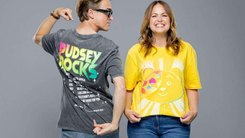 Tom and Giovanna Fletcher design official BBC Children in Need T-shirt