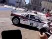 Classic Lancia Group B rally car crashes into crowd