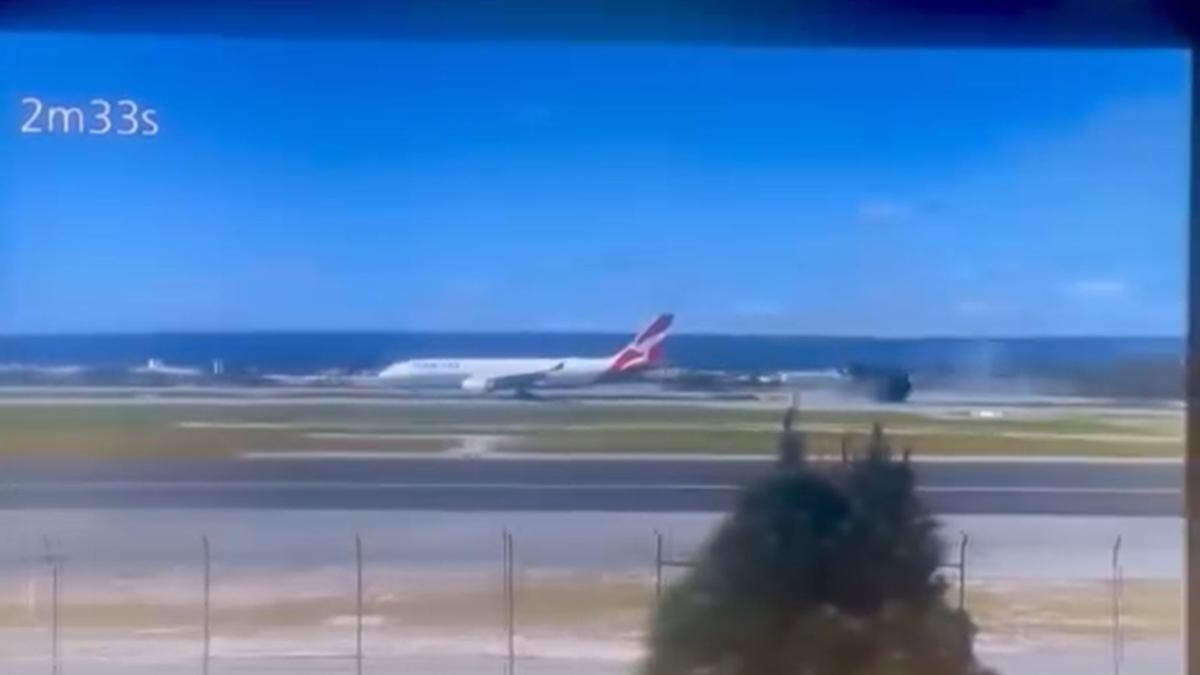 WATCH: Plane ‘rips up’ Perth Airport runway