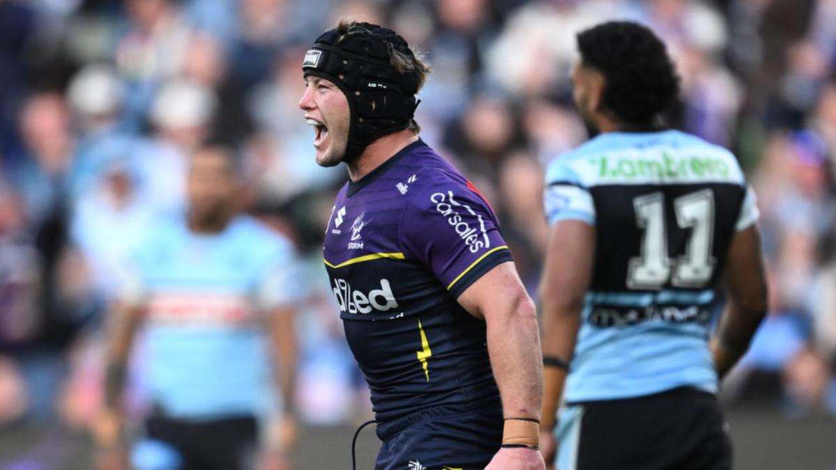 Hat-trick Harry stars as Storm roll Sharks in NRL final