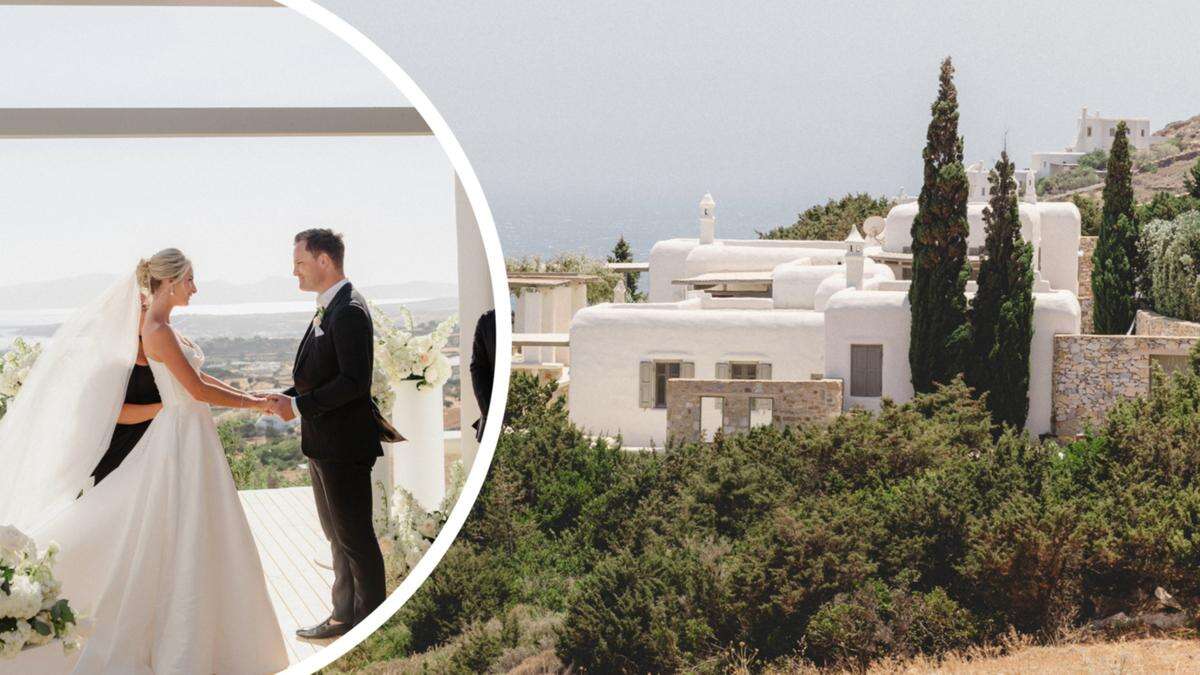 WA couple’s spectacular wedding at their villa in Greece