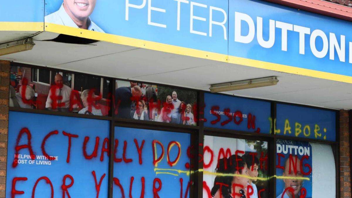 ‘No sense’: Vandals target Dutton’s office