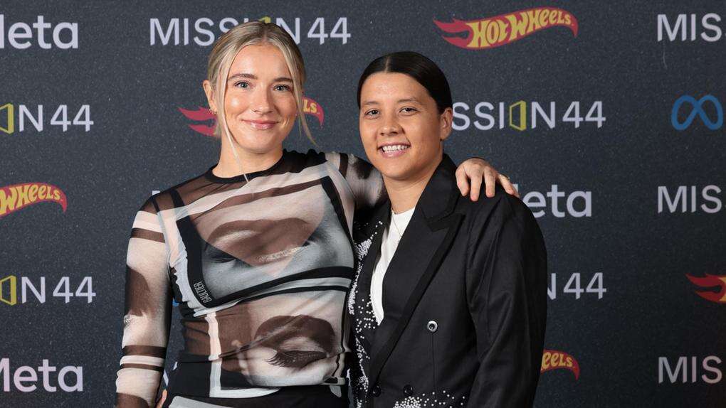 Sam Kerr suits up for charity event with fiance