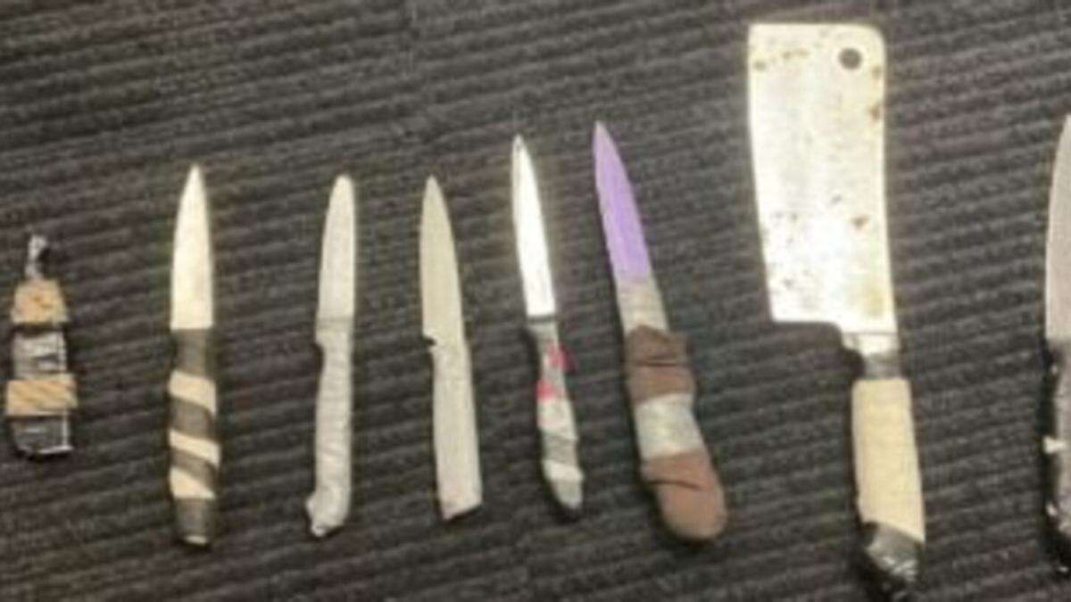 Man’s bizarre excuse during knife bust