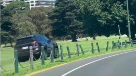 Ford right! Everest driver caught in golf course excursion