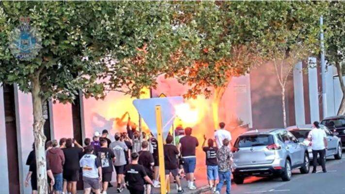 Police hunting for rowdy Perth Glory fans who set off flares