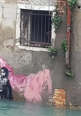 Work starts to save damaged Banksy mural in Venice