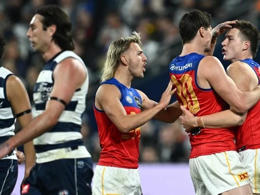 Lions crash Geelong's party to end 22-year 'hoodoo'