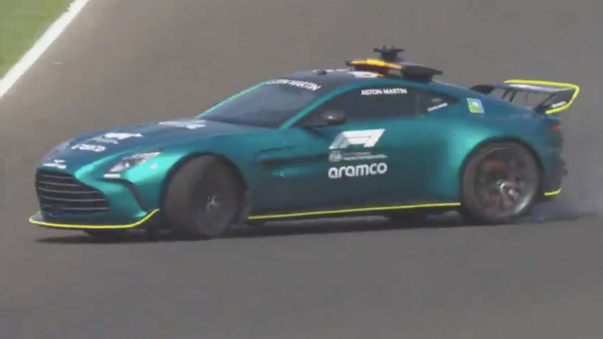 Aston Martin F1 safety car crash caught on camera