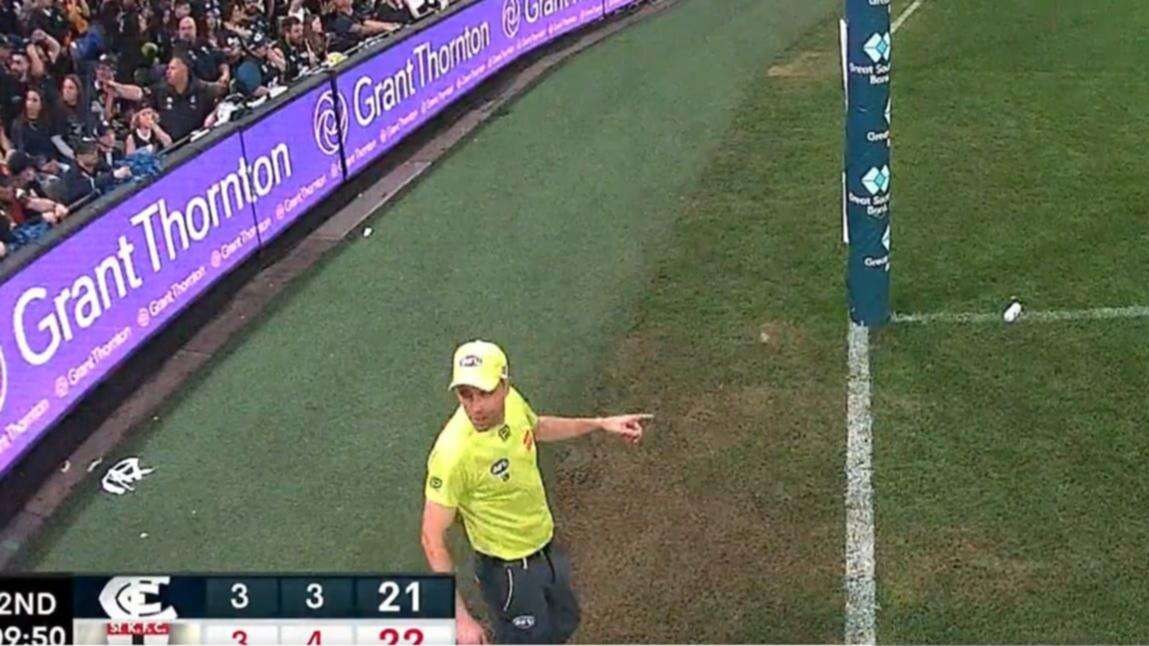 ‘Disgusting’: Goal umpire hit by bottle in shocking fan act