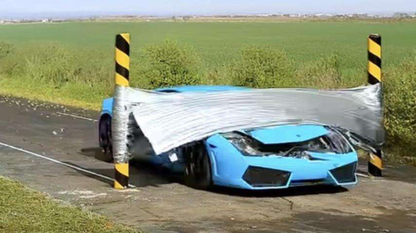 How much duct tape do you need to destroy a Lambo?