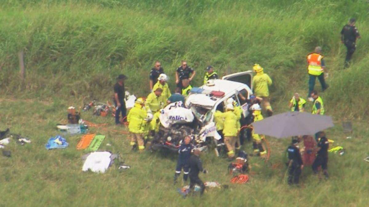 Cop fighting for life after horror crash