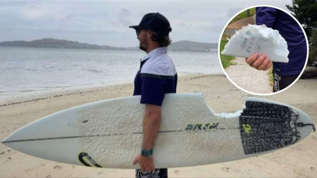 Aussie surfer’s ‘miracle’ escape as shark bites huge chunk from his board