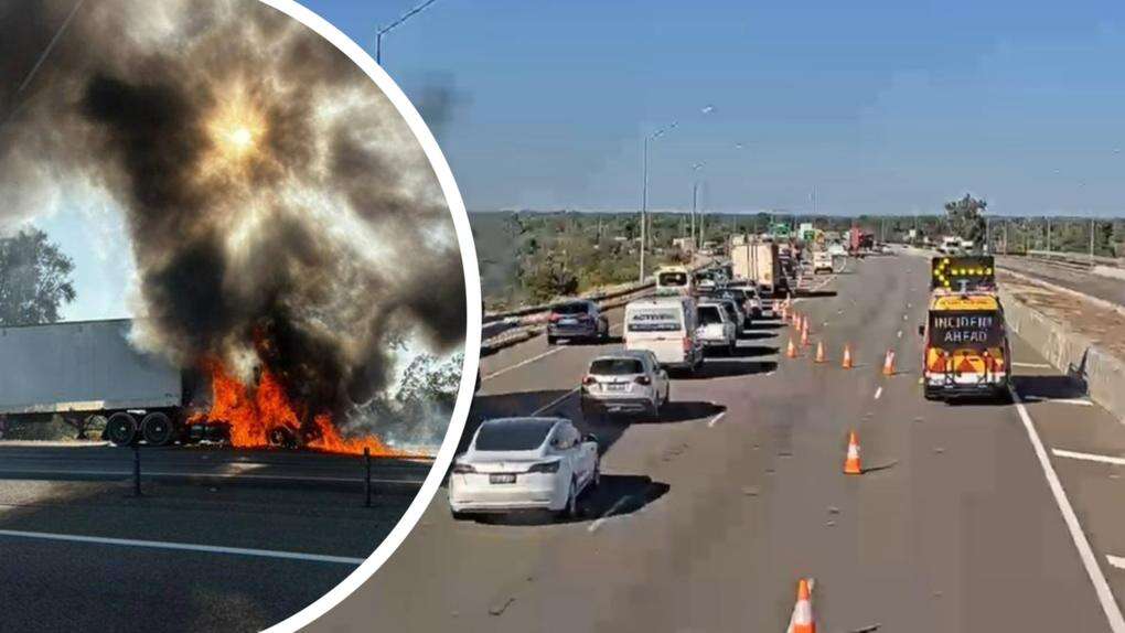 updatedPart of Roe Highway closed after truck catches fire