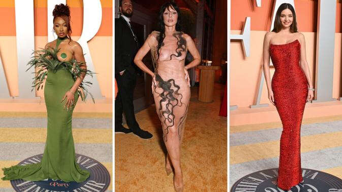 Model channels Bianca Censori naked look at Oscars party