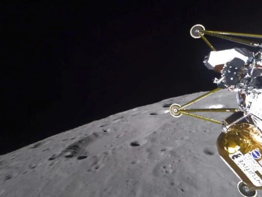 Lunar lander declared dead after landing sideways