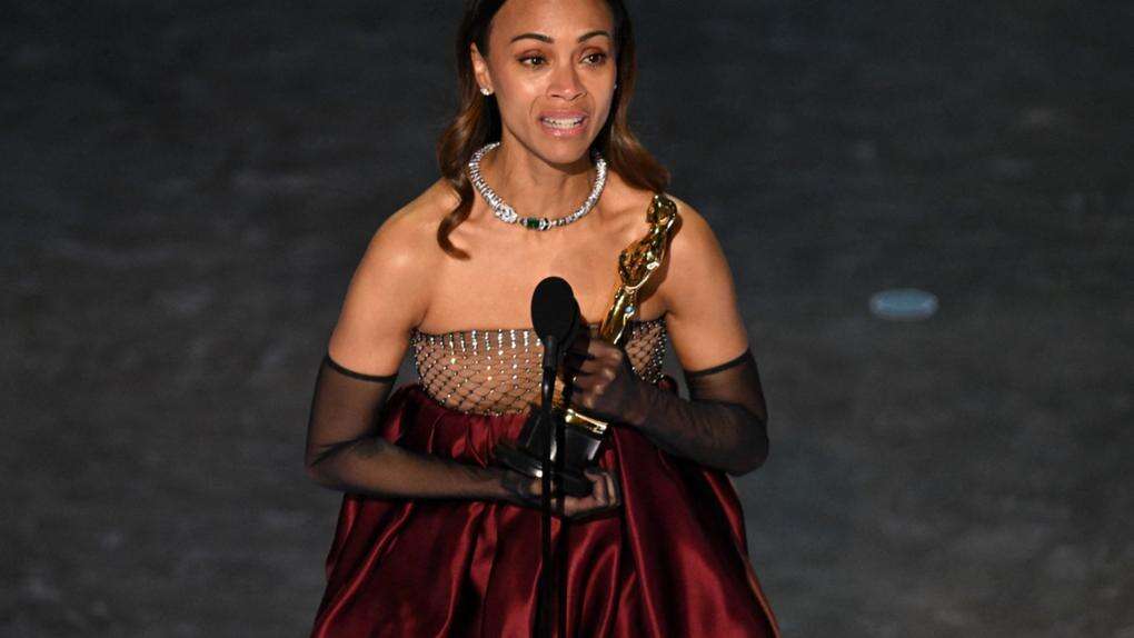 Oscars 2025: Zoe Saldana breaks down as she accepts Supporting Actress prize