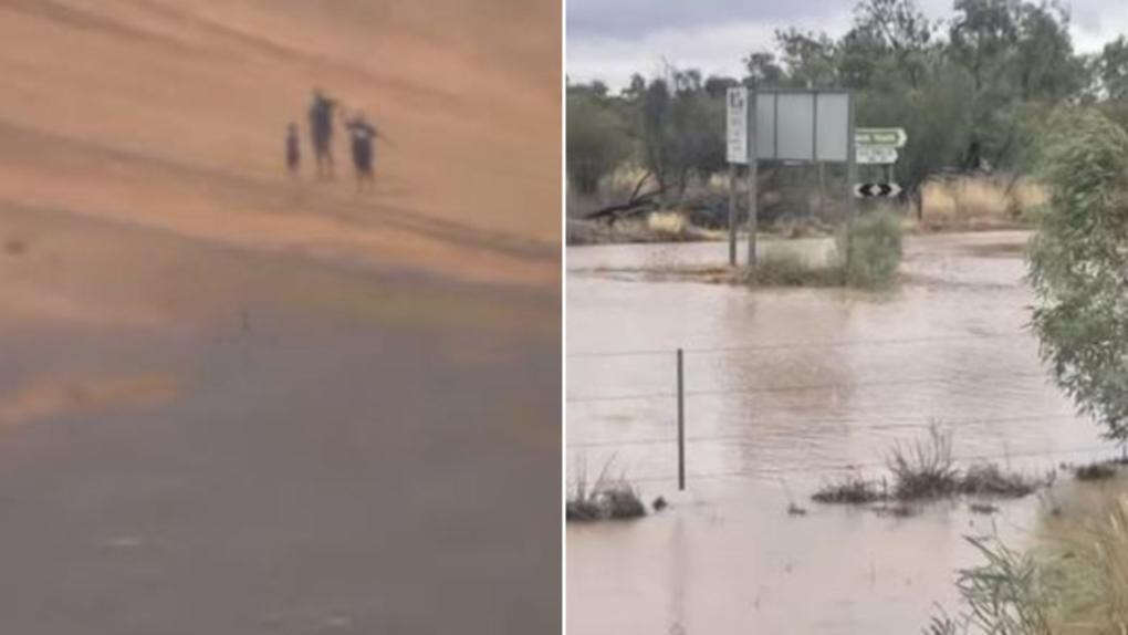 Four people rescued from flooded outback track