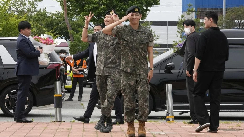K-pop megastars RM, V released from army