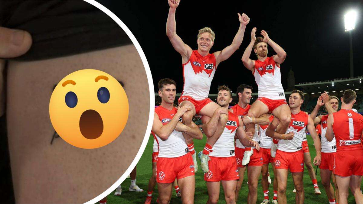 Perth AFL fan loses bet, gets shocking tattoo