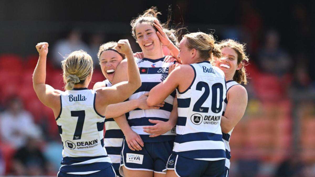 Cats go from goal famine to feast for first AFLW win