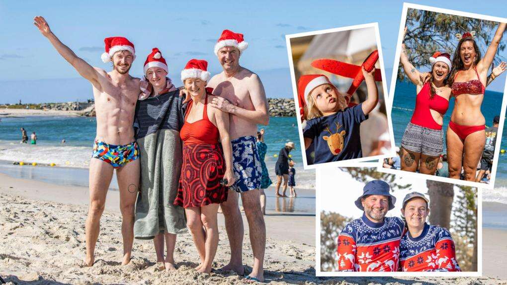 Families fill Cott Beach to celebrate Christmas by the sea