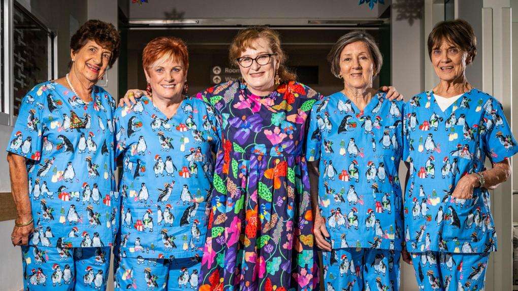 Scrubs designed by Perth artist bring Christmas cheer