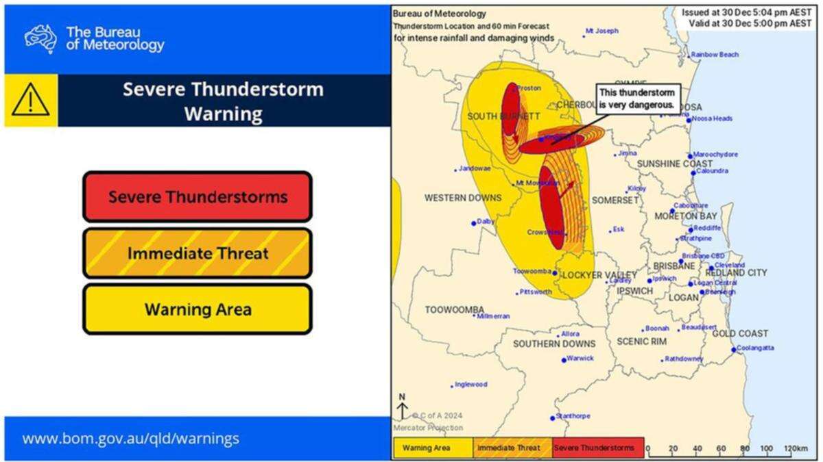 'Very dangerous' thunderstorms trigger warning