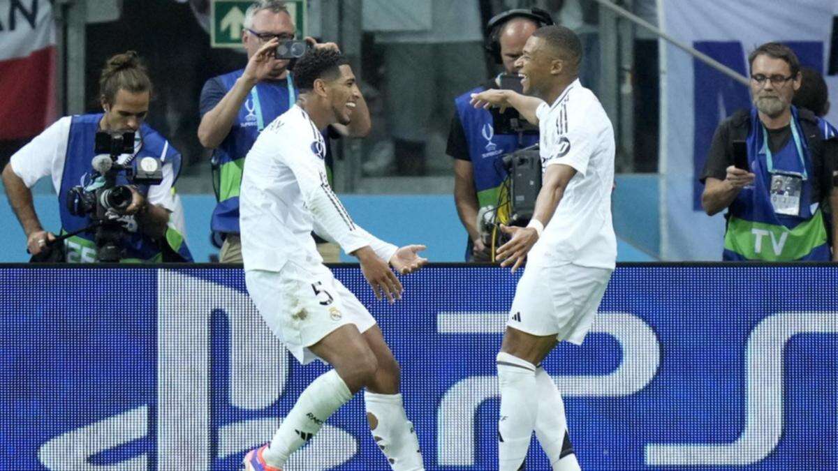 Mbappe scores on Madrid debut, wins UEFA Super Cup