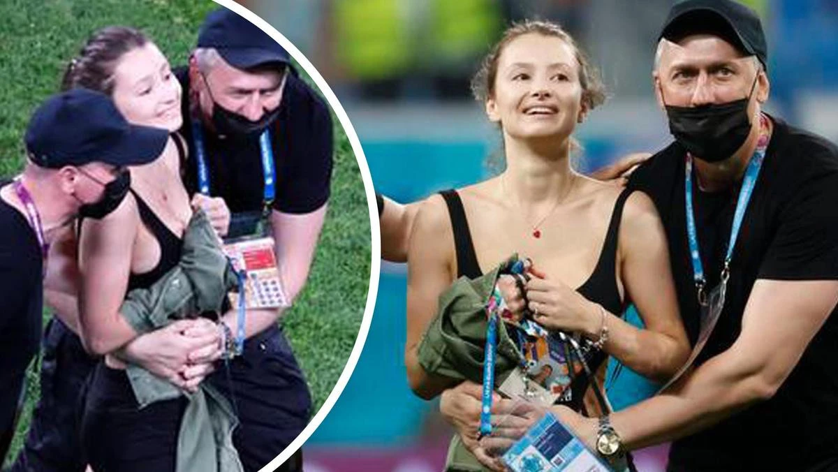 Pitch invader in skimpy outfit halts Euros