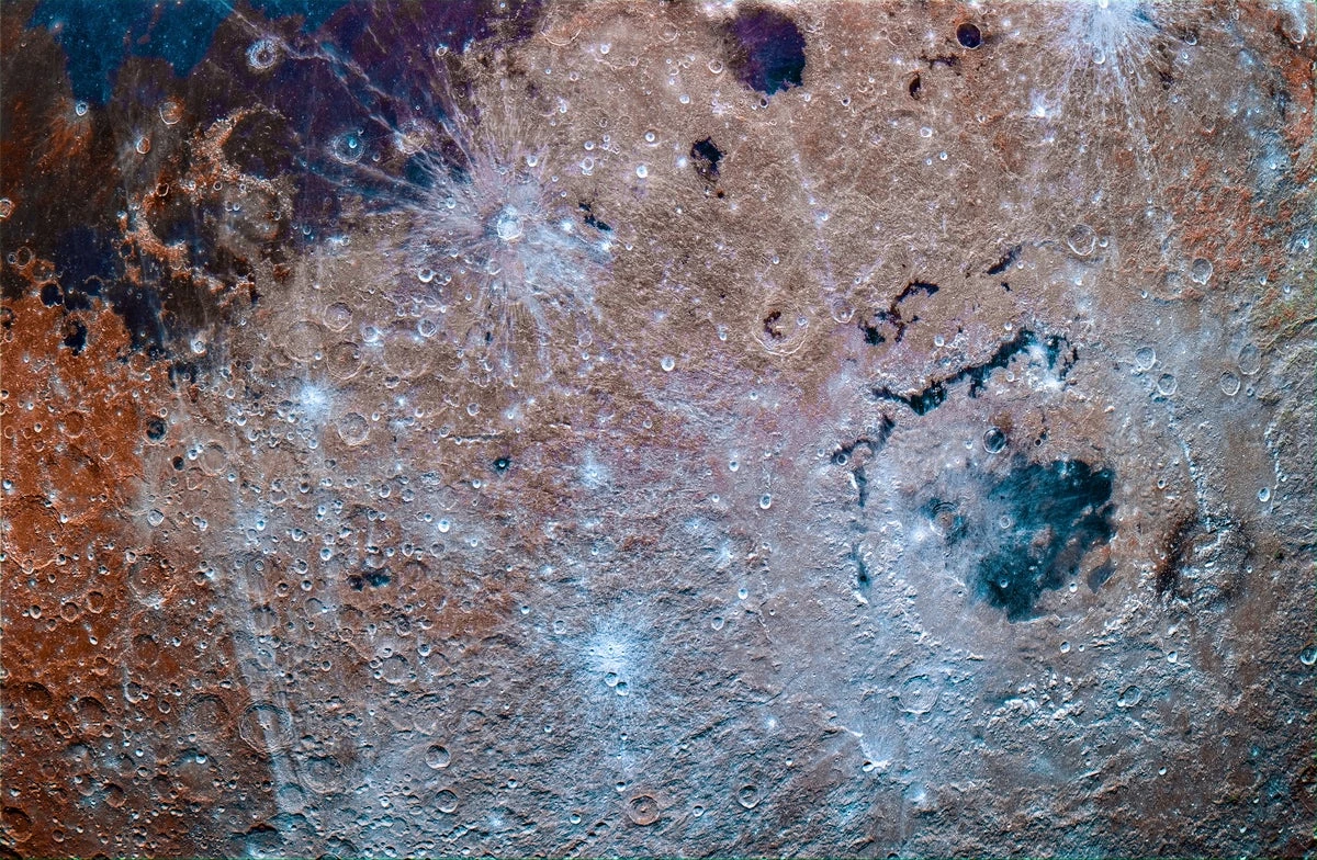 Far side moon photos reveal hidden lunar minerals in brilliant color