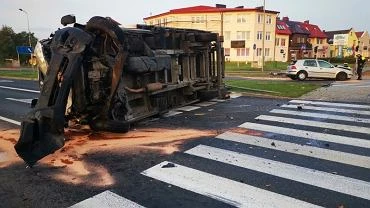 Lubin. Pijany kierowca ciarwki spowodowa wypadek. Uamki sekund dzieliy pieszego od tragedii [WIDEO]