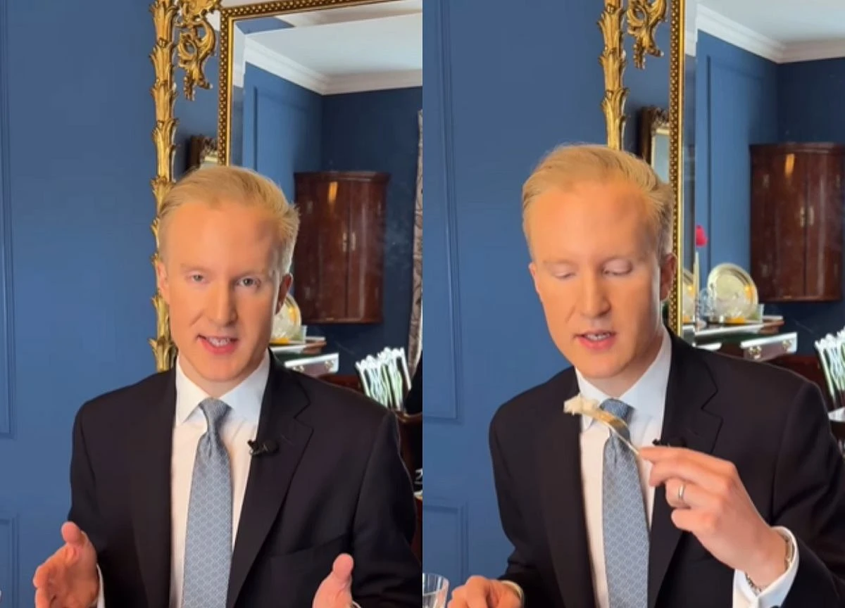 Jest ekspertem ds. etykiety. Pokazał, jak powinno się jeść ryż. 