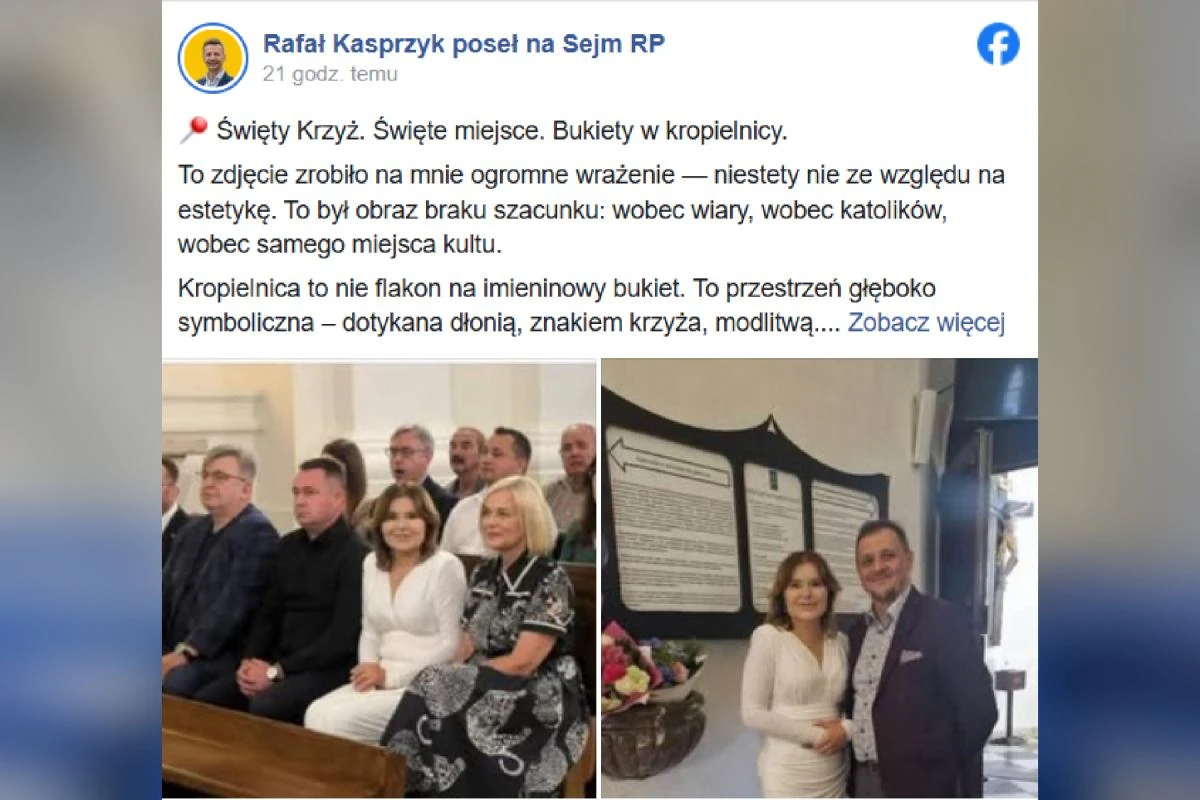 Prywatna msza posłanki PiS na Świętym Krzyżu. To zdjęcie wywołało burzę. 