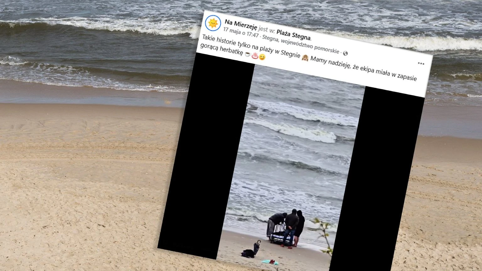 Na plaży w Stegnie były parawany, teraz czas na... łóżka. 