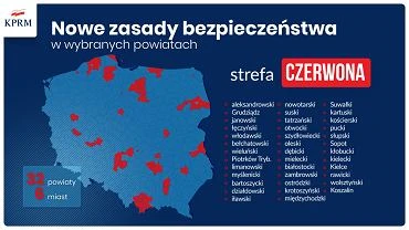 Czerwone strefy. Ministerstwo Zdrowia podao list: 32 powiaty i sze miast
