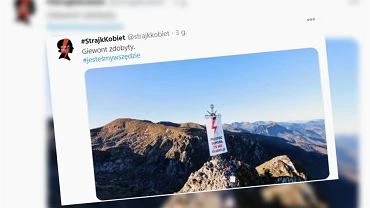 Strajk Kobiet. Zawiadomienie do prokuratury ws. baneru na krzyu na Giewoncie. 