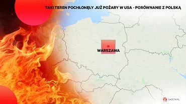 Poary w USA. Grafika pokazuje, jak olbrzymi teren pochon ju ogie [WYKRES DNIA]