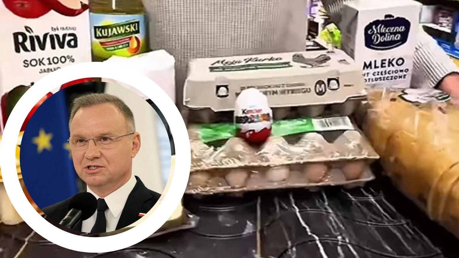 Powtórzyli słynne zakupy spożywcze Dudy z 2015 roku. 