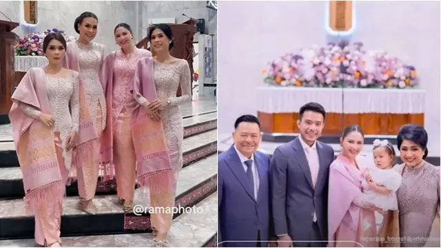 6 Potret Jessica Mila di Pembaptisan Putrinya, Padukan Songket dan Kebaya Pink