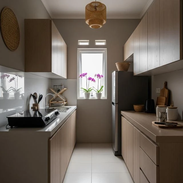 9 Desain Dapur Minimalis dengan Kitchen Set Dua Sisi, Nyaman di Ruang Terbatas