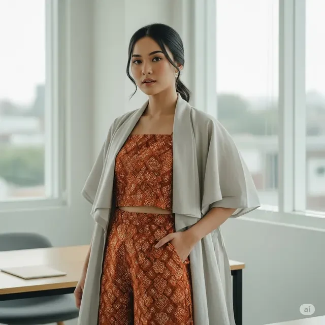 10 Model Baju Tenun Kantor Wanita 2025, Elegan, Profesional, dan Sarat Budaya