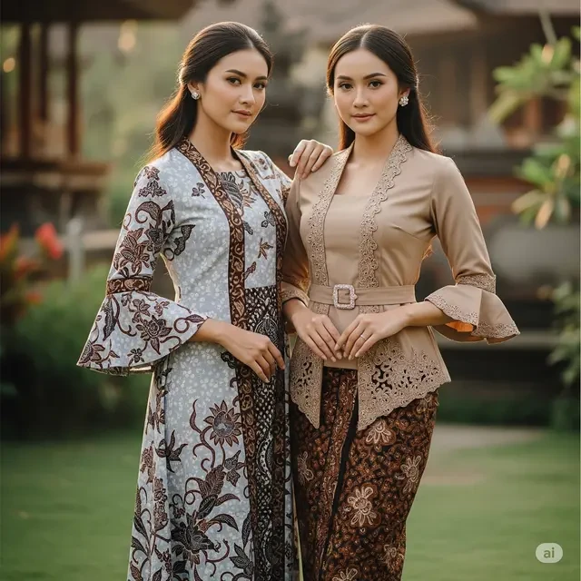 Menawan dengan Batik Kombinasi Brokat Lengan Ruffle Modern, Ini 10 Inspirasi Gaya Terkini