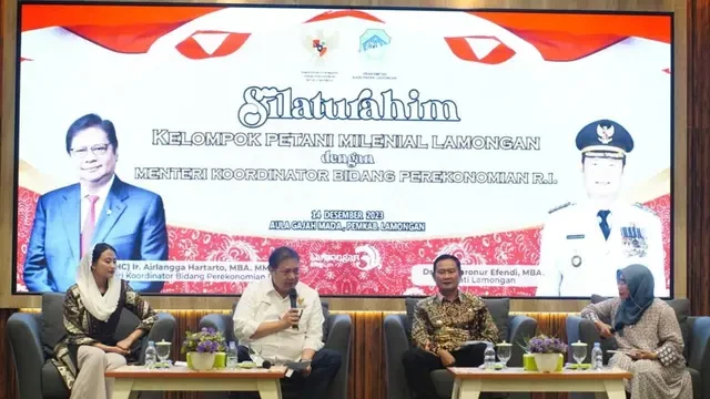 Temui Petani Milenial di Lamongan, Menko Airlangga Dorong Pemanfaatan KUR