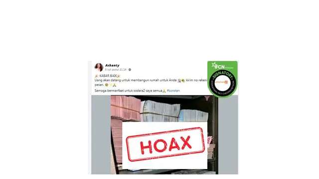 Cek Fakta: Hoaks Bantuan Uang Membangun Rumah dari Ashanty dengan Cara Kirim Nomor Rekenin...