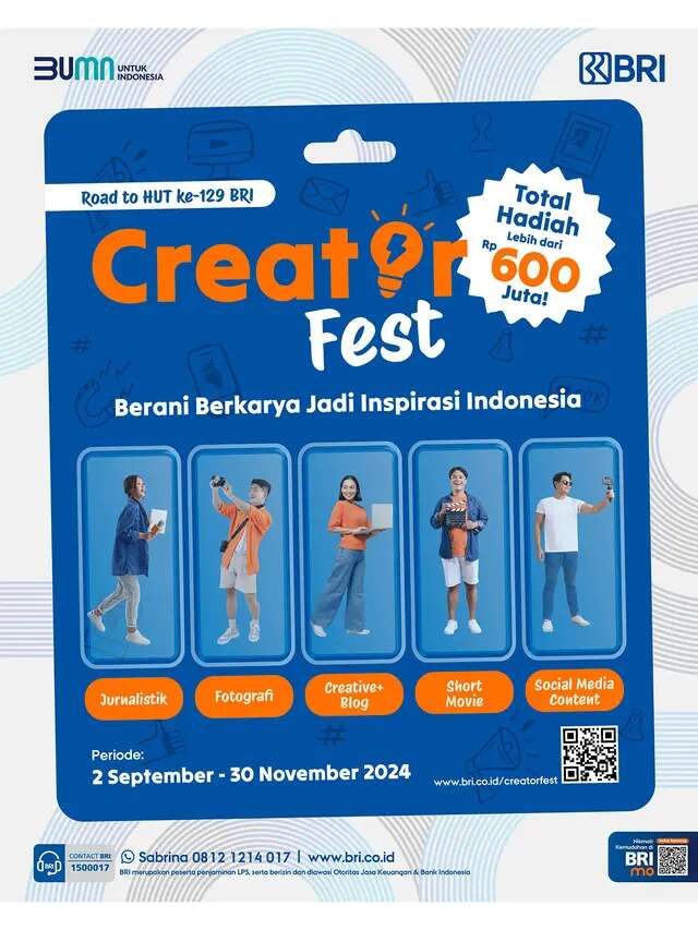 Dukung Perkembangan Industri Kreatif, BRI Gelar Kompetisi Creator Fest 2024 Berhadiah Tota...