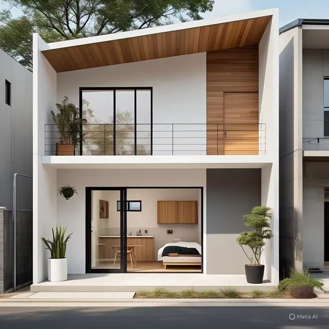 7 Rumah Minimalis Sederhana 2 Lantai Atap Dak 50 m²-70 m² Tren 2025