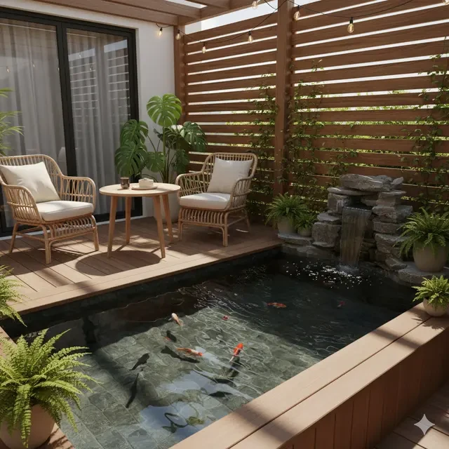 8 Model Kolam Ikan Mini di Teras Rumah yang Simple tapi Cantik, Inspirasi Dekorasi Asri 20...